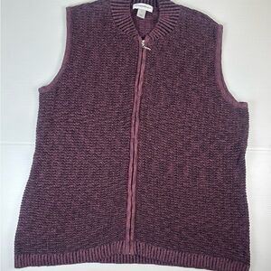 Christopher & Banks Women’s Zip Front Knit Sweater Vest XL